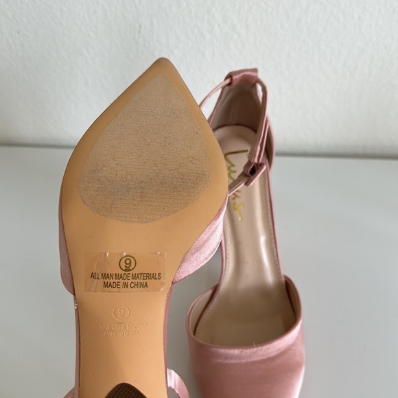 Lulus Syngo Rose Gold Satin Pointed-Toe Ankle Strap Pumps - Picture 8 of 8